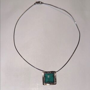Silpada N1509 sterling silver necklace with a square turquoise pendant